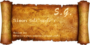 Simon Gáspár névjegykártya